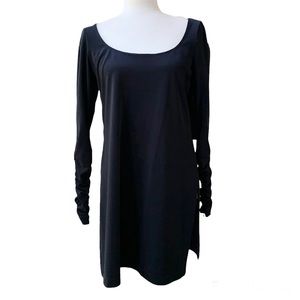 ㅣEllen Tracy Scoop Neck Tunic Top Long Ruched Sleeves